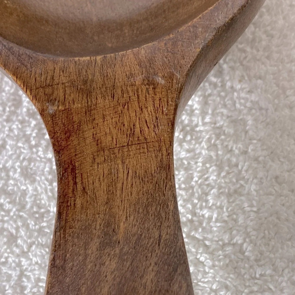 Vintage Carved Wood  Bowl With Handle - Picture 5 of 15